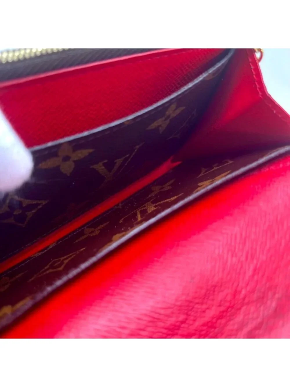 Louis Vuitton Monogram Portefeuille Emily Flower Charm Cerise Wallet